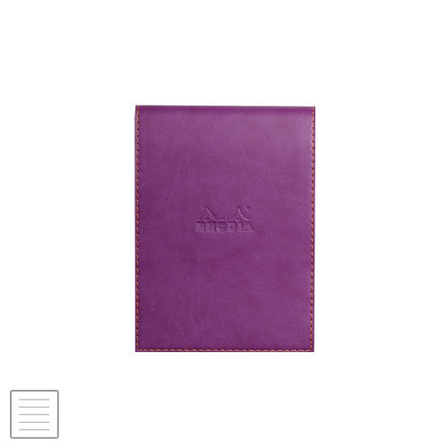 Rhodia Rhodiarama Leatherette Refillable Notepad No.13 (115 x 158) Purple by Rhodia at Cult Pens