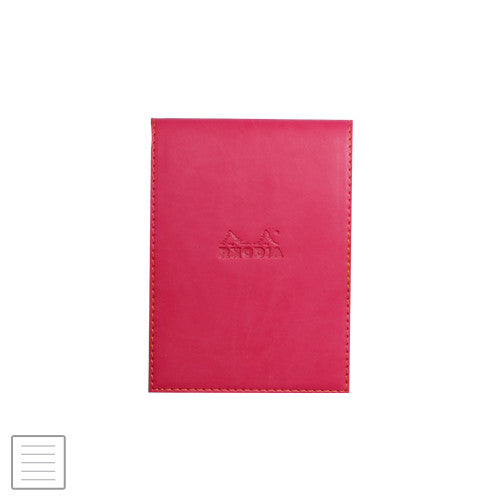 Rhodia Rhodiarama Leatherette Refillable Notepad No.13 (115 x 158) Raspberry by Rhodia at Cult Pens