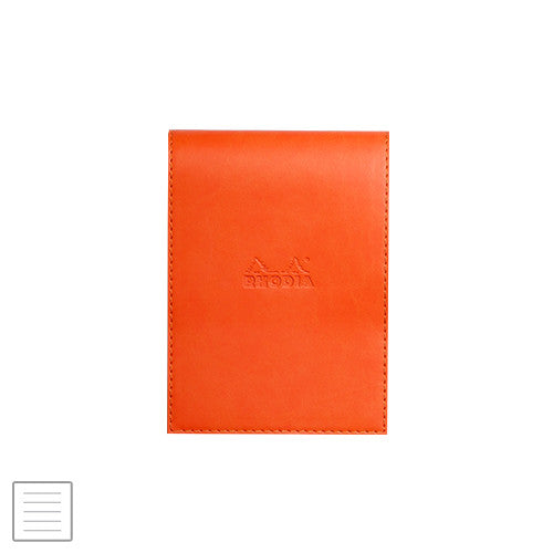 Rhodia Rhodiarama Leatherette Refillable Notepad No.13 (115 x 158) Tangerine by Rhodia at Cult Pens