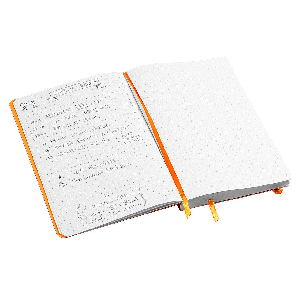 Rhodia Rhodiarama Softcover Goalbook With White Paper A5 Tangerine by Rhodia at Cult Pens