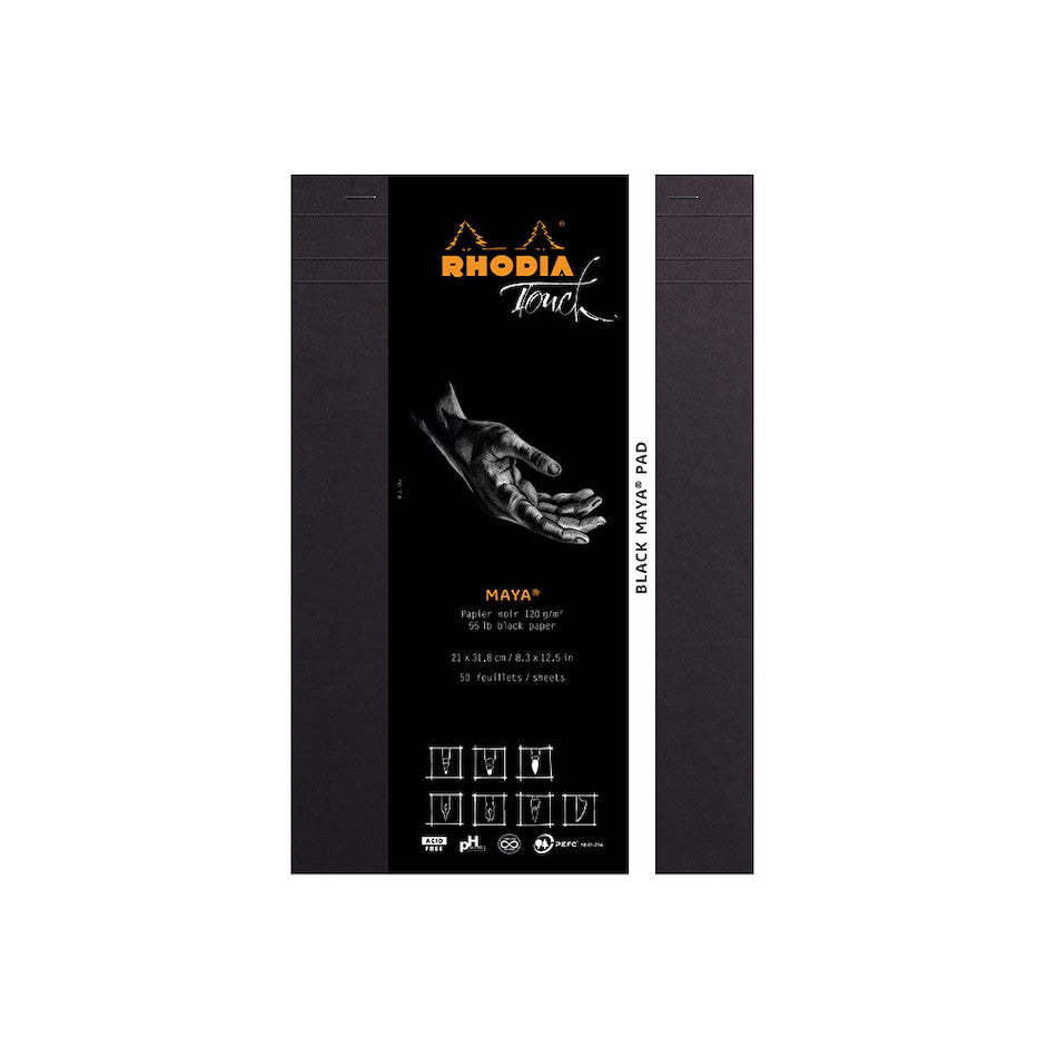 Rhodia Touch Maya Pad Black A4 Blank by Rhodia at Cult Pens