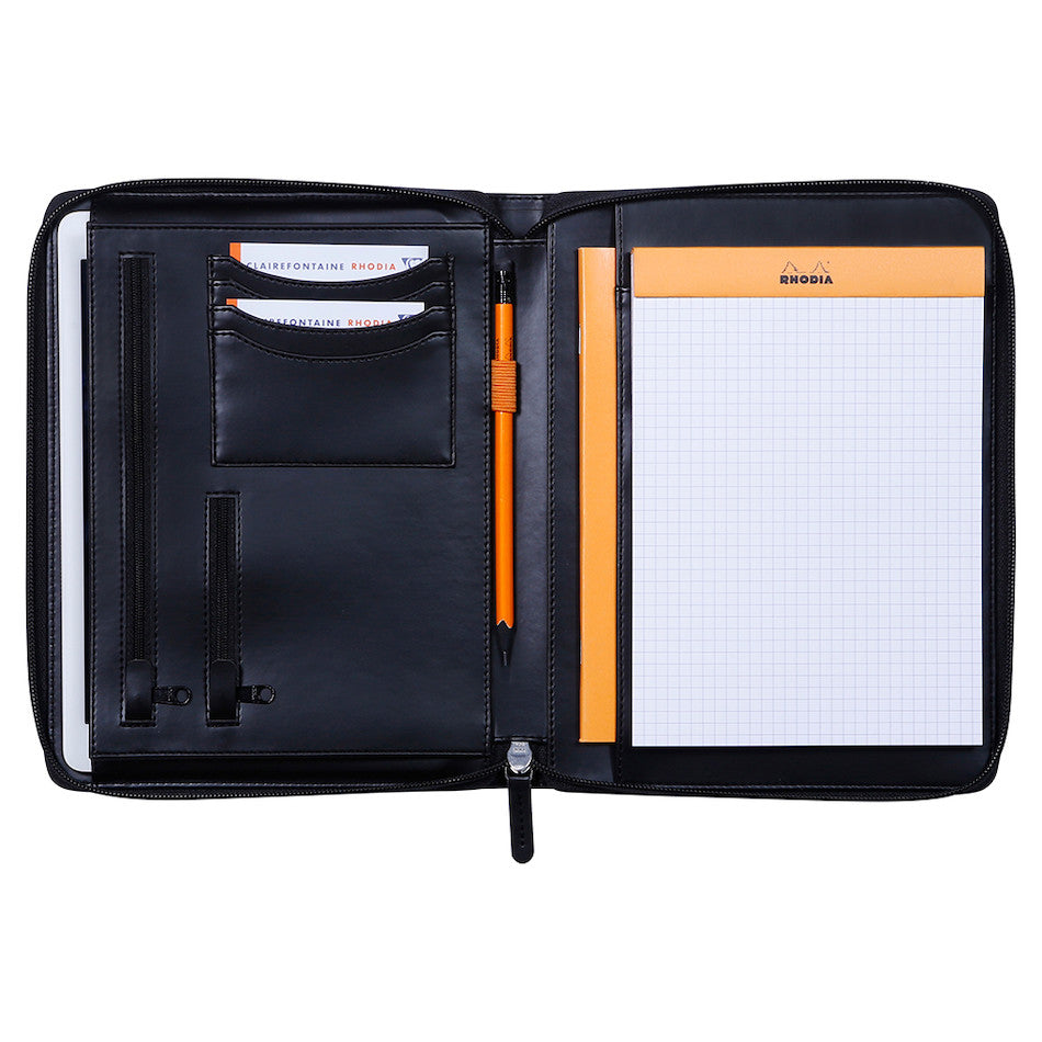 Rhodia Small Zipped Portfolio A5 Black by Rhodia at Cult Pens