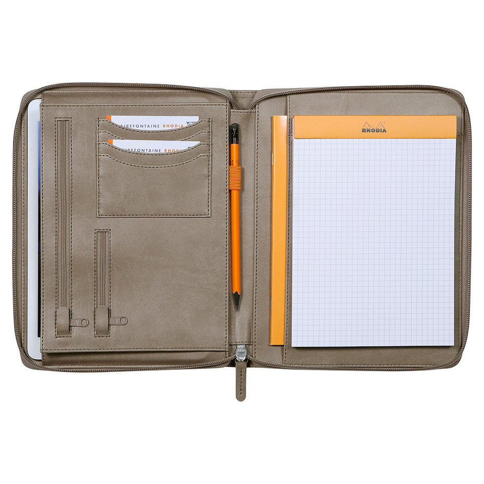 Rhodia Small Zipped Portfolio A5 Taupe by Rhodia at Cult Pens