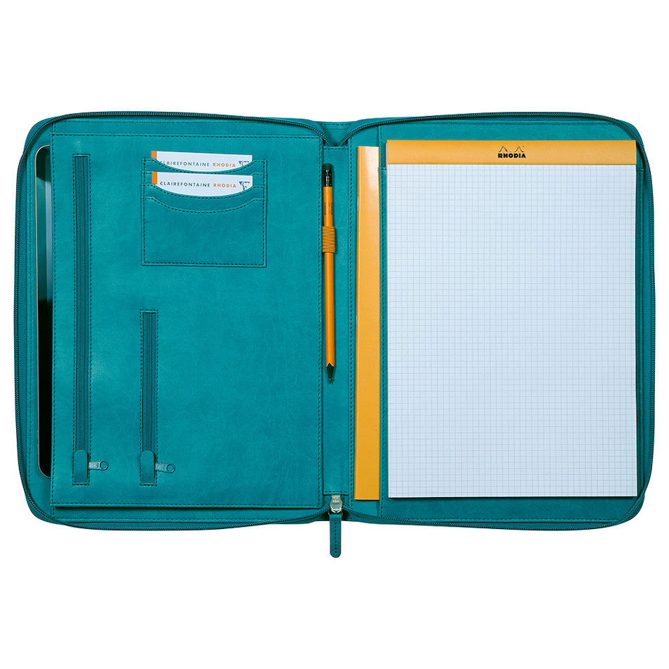 Rhodia Large Zipped Portfolio A4 Peacock by Rhodia at Cult Pens