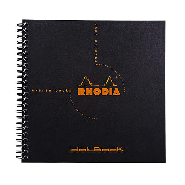Rhodia Classic Wirebound Reverse Book (210x210) Black Dotted by Rhodia at Cult Pens