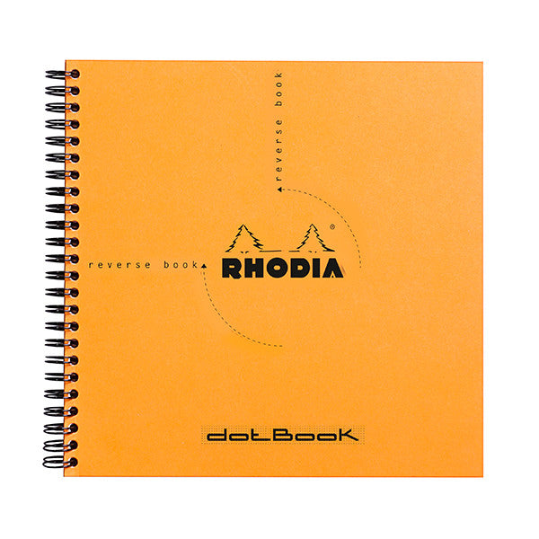 Rhodia Classic Wirebound Reverse Book (210x210) Orange Dotted by Rhodia at Cult Pens