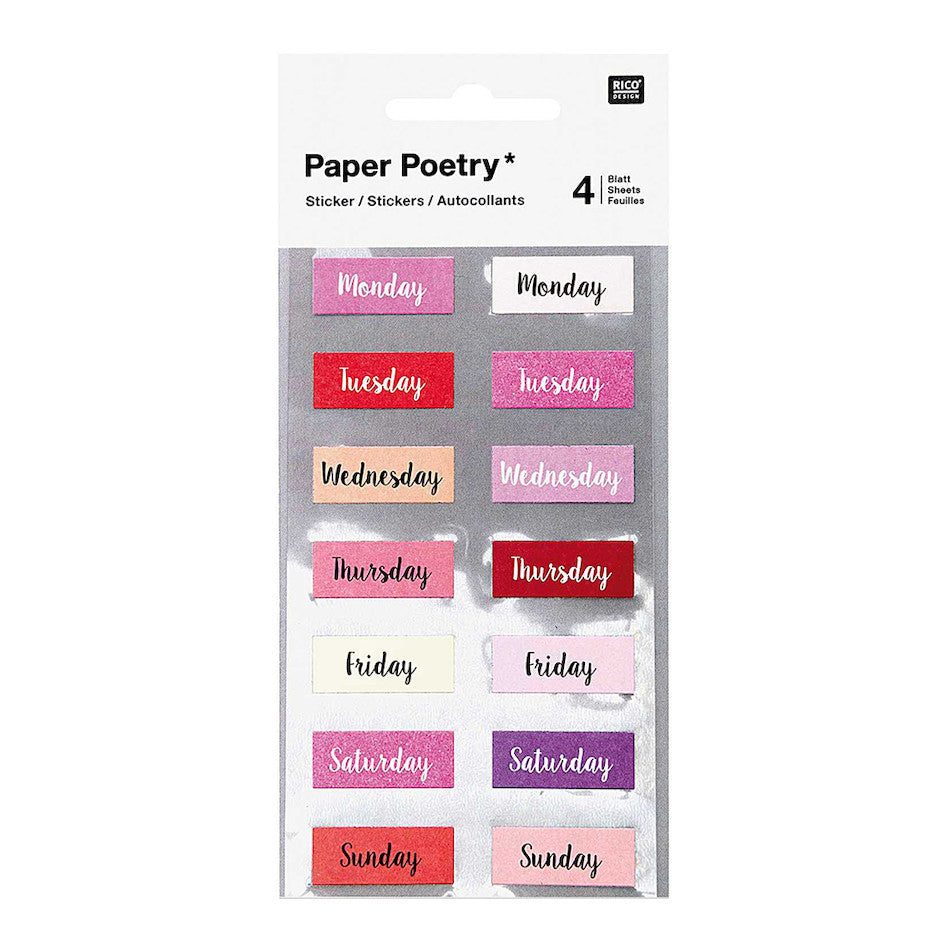 Rico Stickers Weekdays Pink by Rico Design at Cult Pens