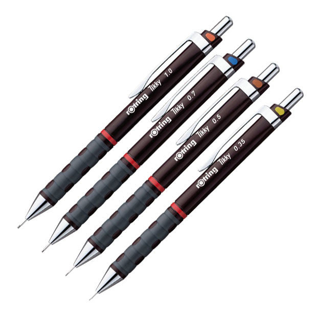 Rotring Tikky Mechanical Pencil - 0.7mm HB - Purple - Pack of 3