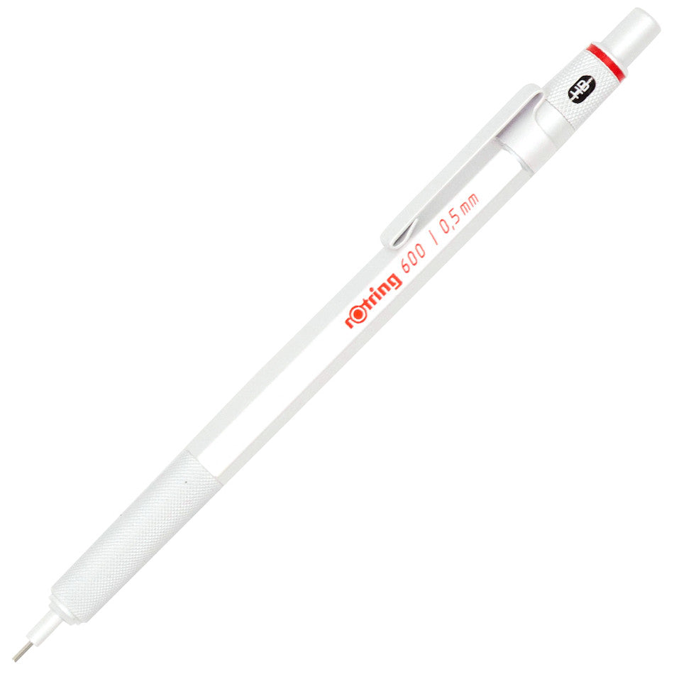 rotring 600 Mechanical Pencil Silver White 0.5mm by rotring at Cult Pens
