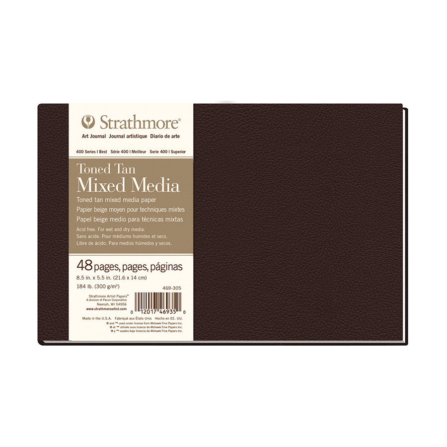Strathmore 400 Toned Tan Mixed Media Art Journal Hardback 8.5x5.5 by Strathmore at Cult Pens