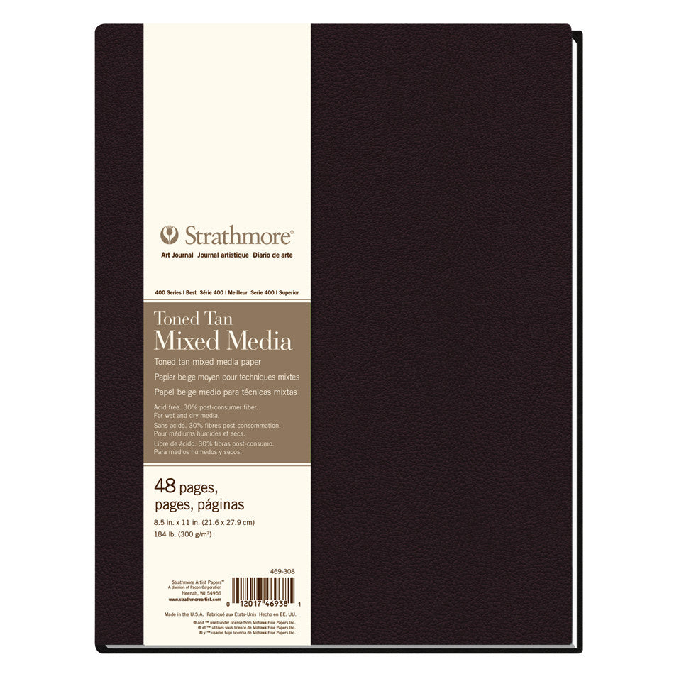Strathmore 400 Toned Tan Mixed Media Art Journal Hardback 8.5x11 by Strathmore at Cult Pens