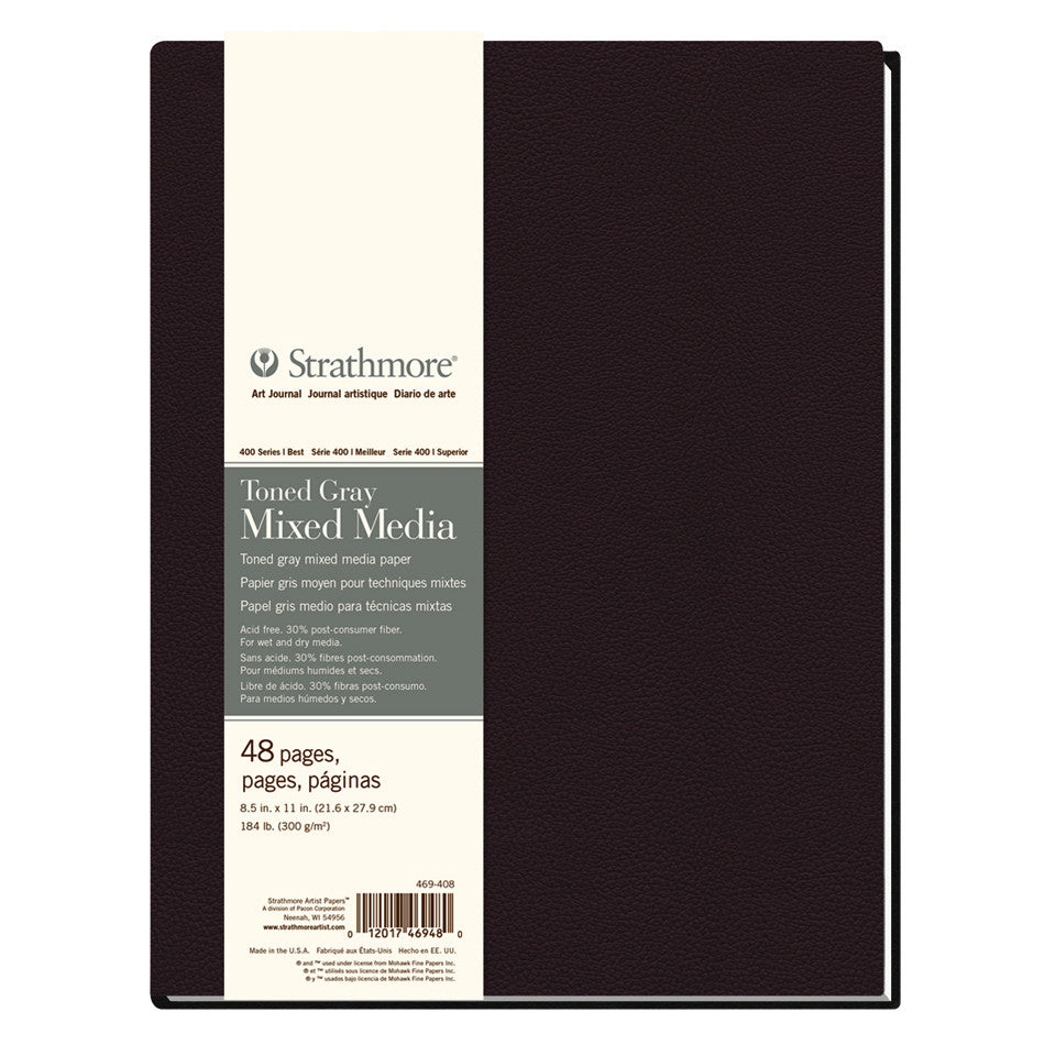 Strathmore 400 Toned Grey Mixed Media Art Journal Hardback 8.5x11 by Strathmore at Cult Pens