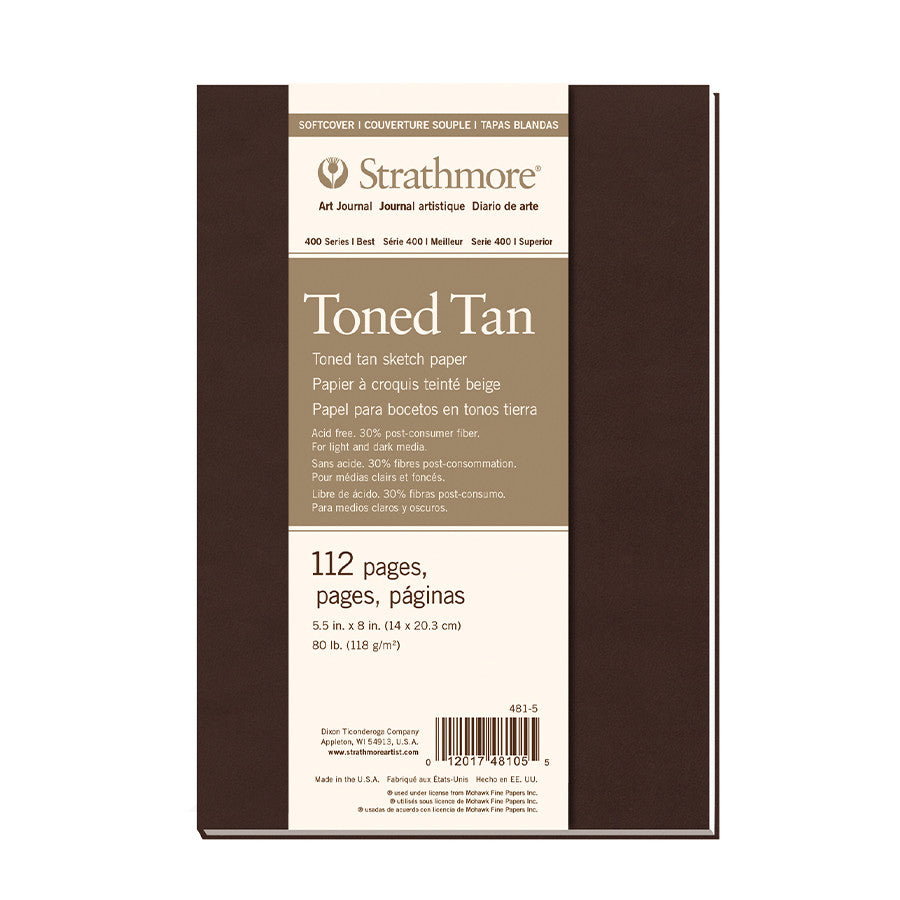 Strathmore 400 Toned Tan Mixed Media Art Journal Softcover 5.5x8 by Strathmore at Cult Pens