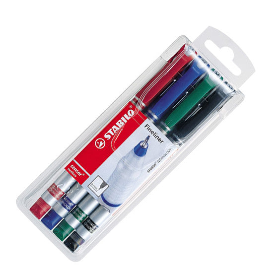 STABILO sensor Fineliner Pen Wallet of 4 Colours Basics by STABILO at Cult Pens