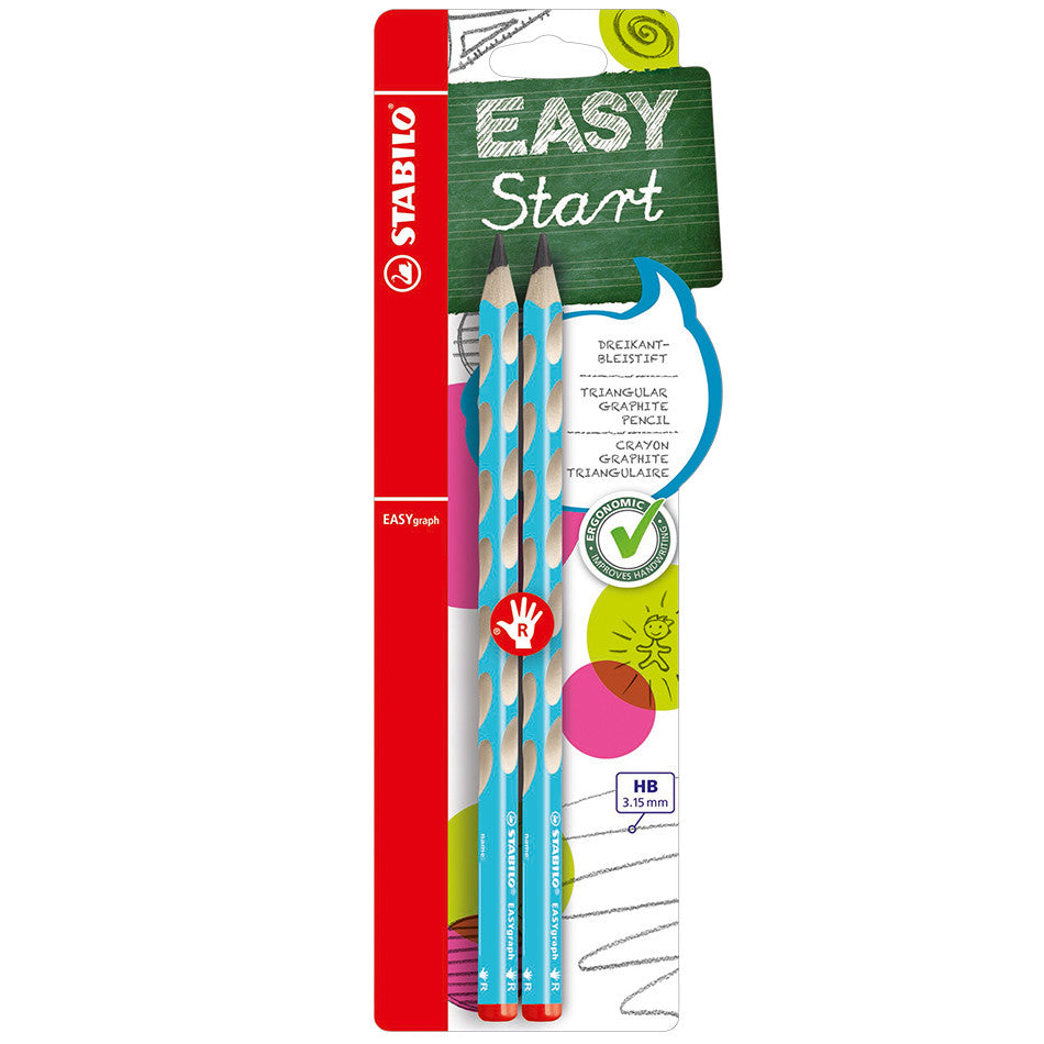 STABILO EASYgraph Handwriting Pencil Twin-Pack Blue by STABILO at Cult Pens