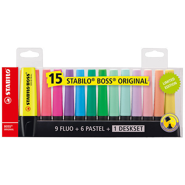 STABILO BOSS Original Highlighter Assorted Deskset of 15 by STABILO at Cult Pens