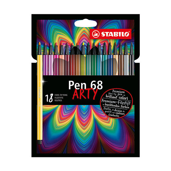 STABILO ARTY Pen 68 Premium Felt Tip Pen Wallet of 18 by STABILO at Cult Pens