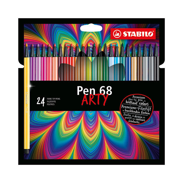 Premium felt-tip pen STABILO Pen 68 brush - pack of 24 ARTY