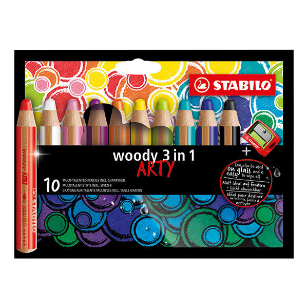 STABILO ARTY Woody 3 in 1 Pencil Wallet of 10 by STABILO at Cult Pens