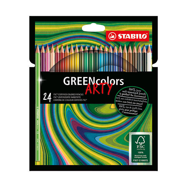 STABILO ARTY GREENcolors Colouring Pencil Wallet of 24 by STABILO at Cult Pens