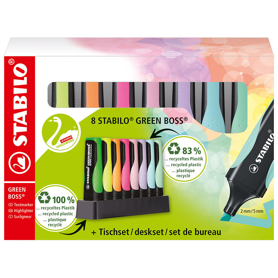 STABILO GREEN BOSS Highlighter Desk Set of 8 Assorted by STABILO at Cult Pens