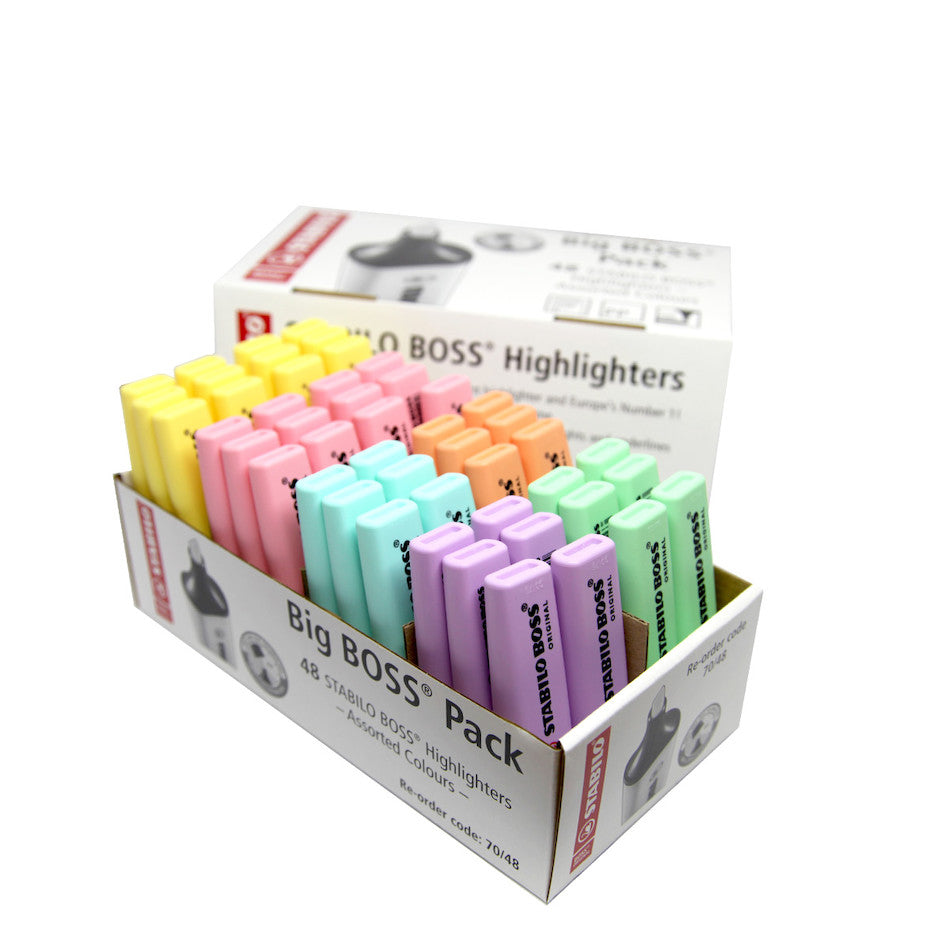 Highlighter - STABILO BOSS ORIGINAL Pastel - Pack of 6 - Milky Yellow,  Creamy Peach, Pink Blush, Lilac Haze, Hint of Mint, Touch of Turquoise