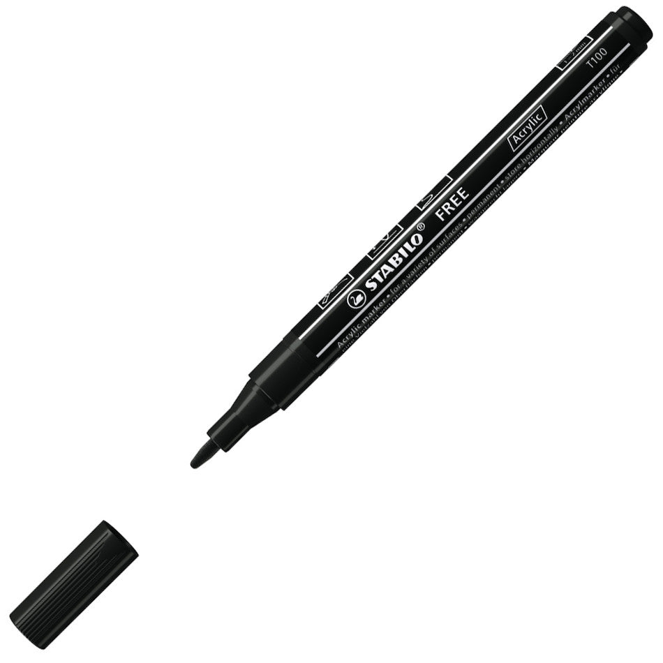 STABILO FREE T100 Acrylic Marker Pen Bullet Tip 1-2mm by STABILO at Cult Pens