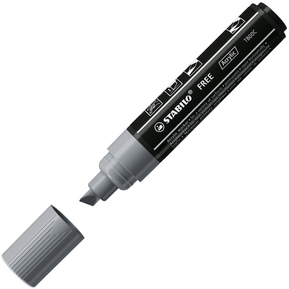 STABILO FREE T800C Acrylic Marker Pen Chisel Tip 4-10mm by STABILO at Cult Pens