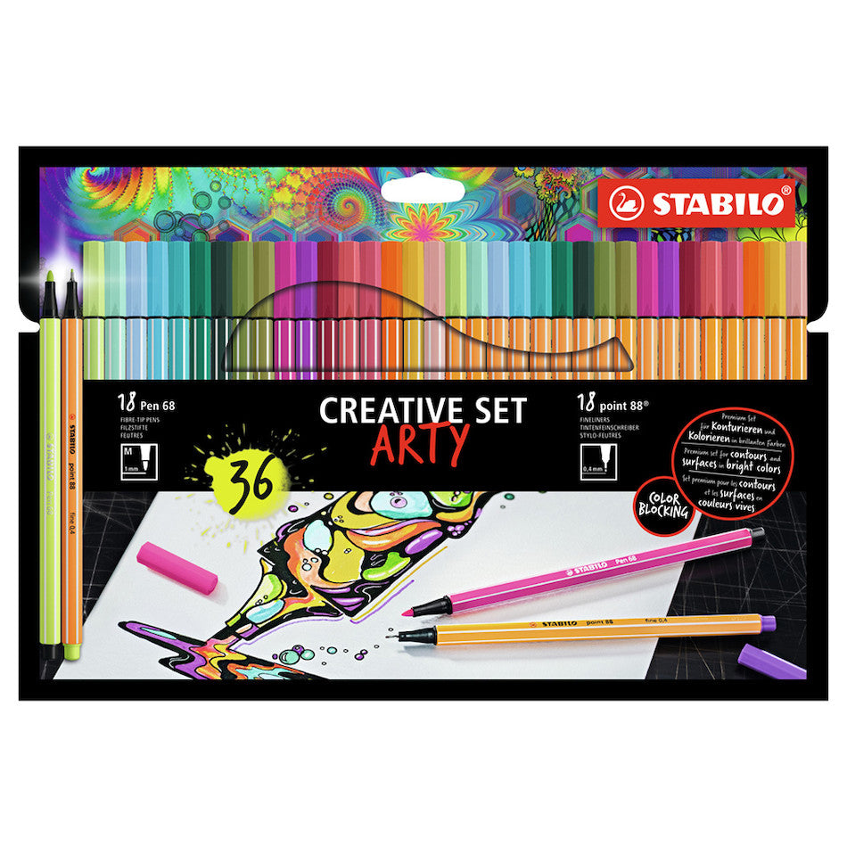 STABILO ARTY Pen 68 and point 88 Assorted Set of 36 by STABILO at Cult Pens