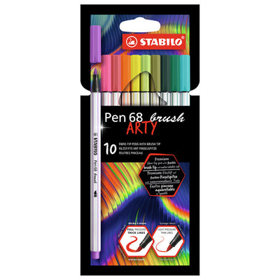 STABILO Pen 68 brush Wallet of 24 Assorted Colours + How to Hand Letter  Guide