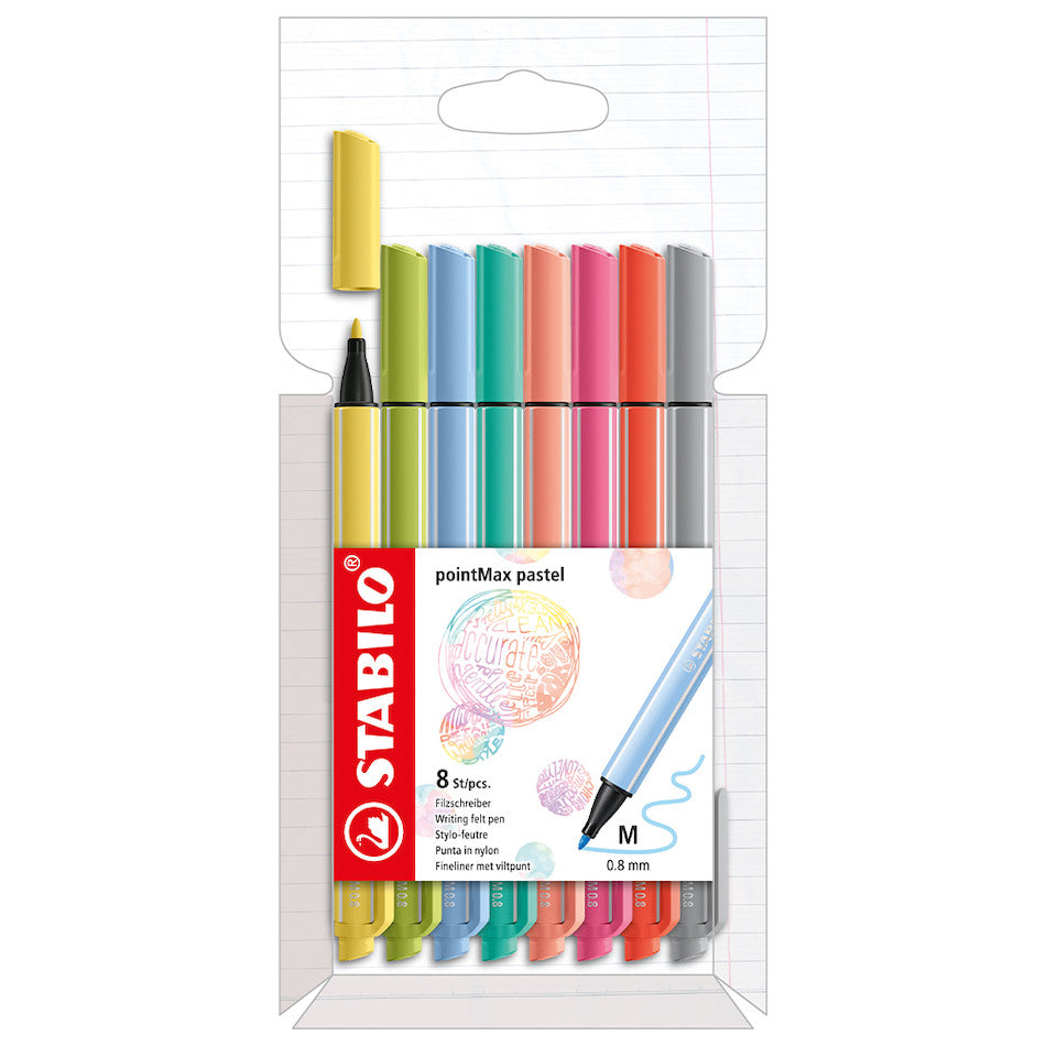 STABILO pointMax Colouring Pen Wallet of 8 Pastel Colours by STABILO at Cult Pens