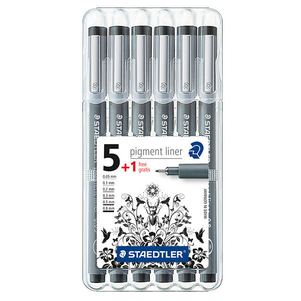 Staedtler 308 Pigment Liner 5+1 Deskset by Staedtler at Cult Pens