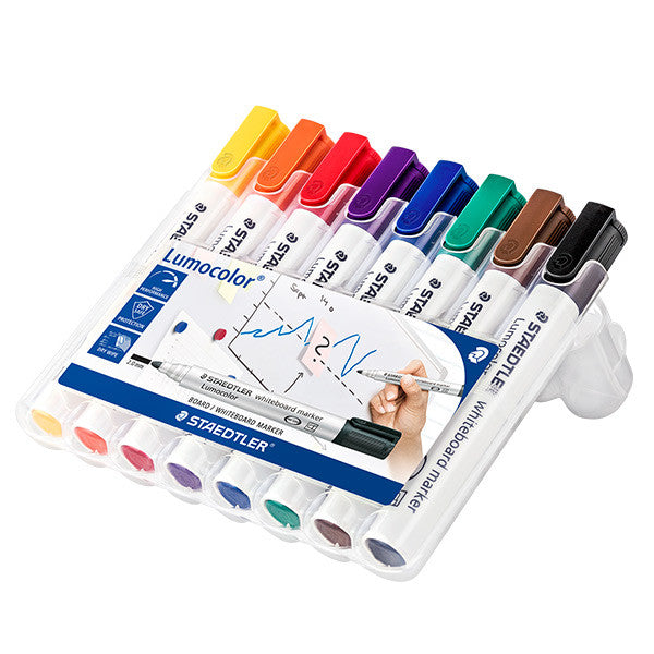 Staedtler Lumocolor Whiteboard Marker Bullet Tip Assorted Wallet of 8 by Staedtler at Cult Pens