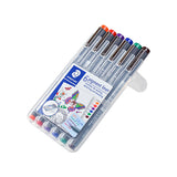 Staedtler 308 Coloured Pigment Liner 0.3 Assorted Deskset of 6 Set 1 by Staedtler at Cult Pens