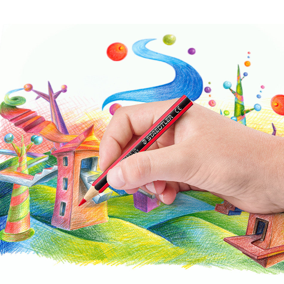 Staedtler Noris Half Length Coloured Pencils Set of 12 by Staedtler at Cult Pens