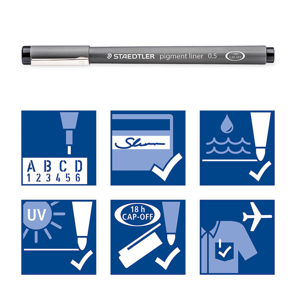 Staedtler Pigment Liner Pen Set of 12 by Staedtler at Cult Pens