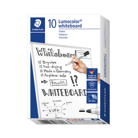 Staedtler Lumocolor Whiteboard Marker Chisel Tip Set of 10 by Staedtler at Cult Pens