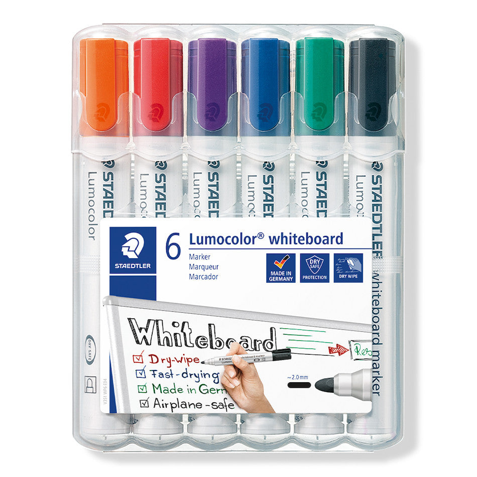 Staedtler Lumocolor Whiteboard Marker Bullet Tip Set of 6 by Staedtler at Cult Pens