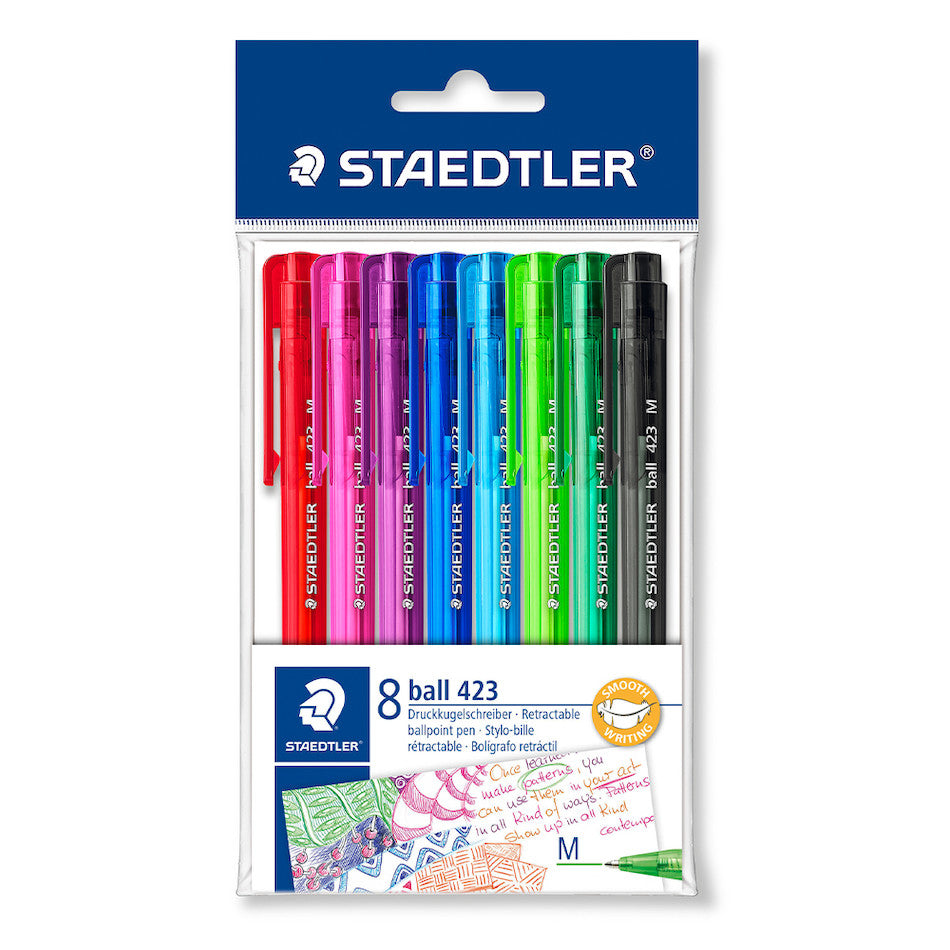 Staedtler Rainbow Retractable Ballpoint Pen Set of 8 by Staedtler at Cult Pens