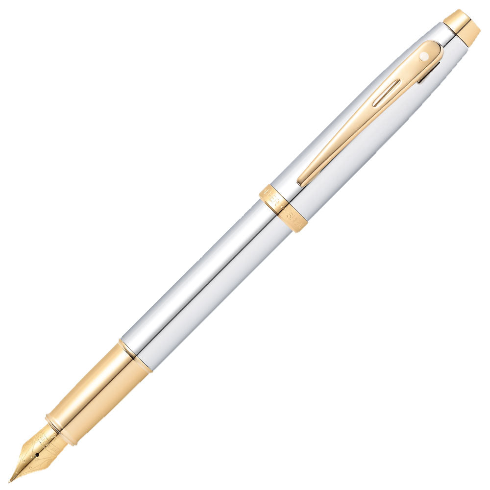 Sheaffer Gift Collection 100 - 9340 Chrome Gold Plated Trim Fountain Pen