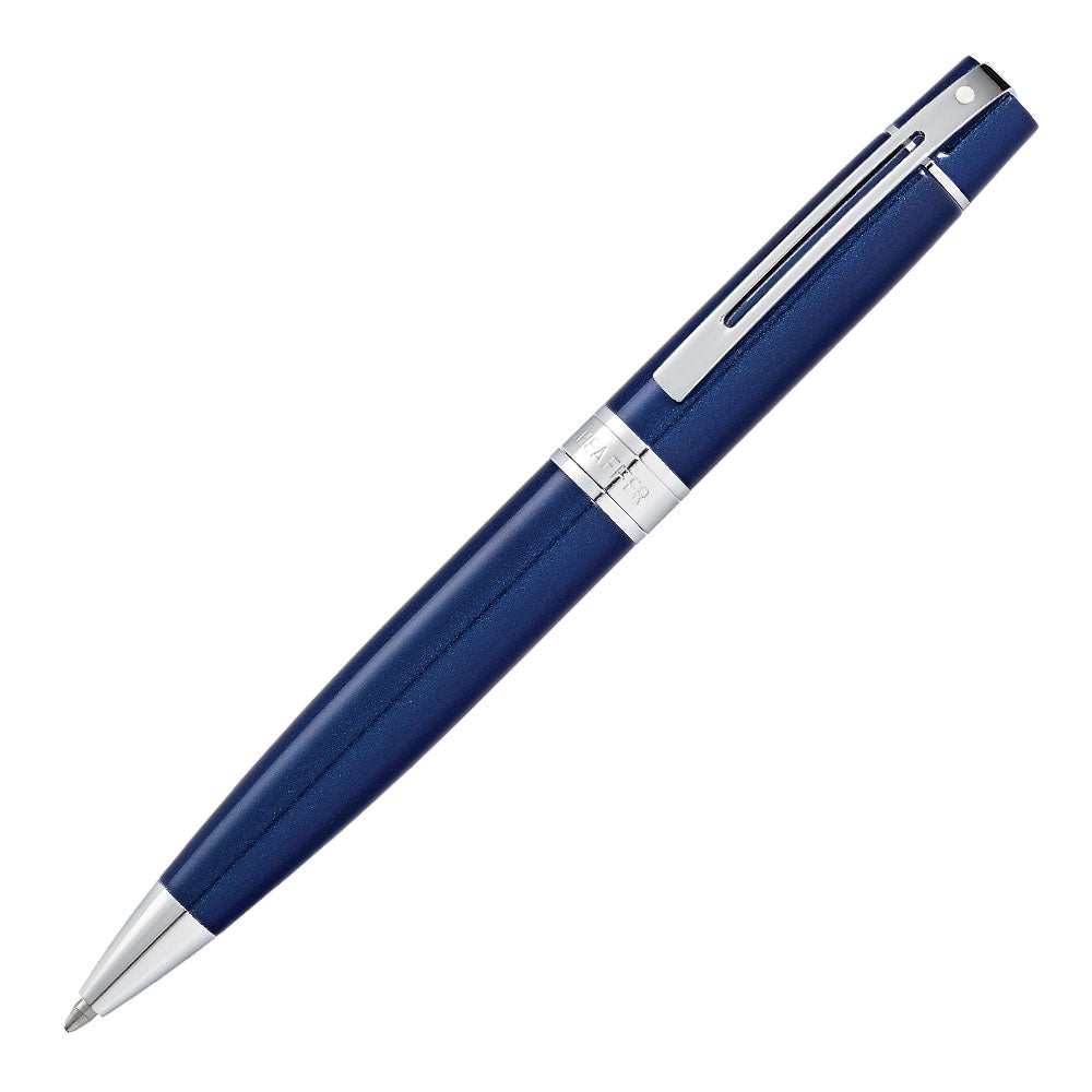 Sheaffer 300 Ballpoint Pen Glossy Blue with Chrome Trim by Sheaffer at Cult Pens