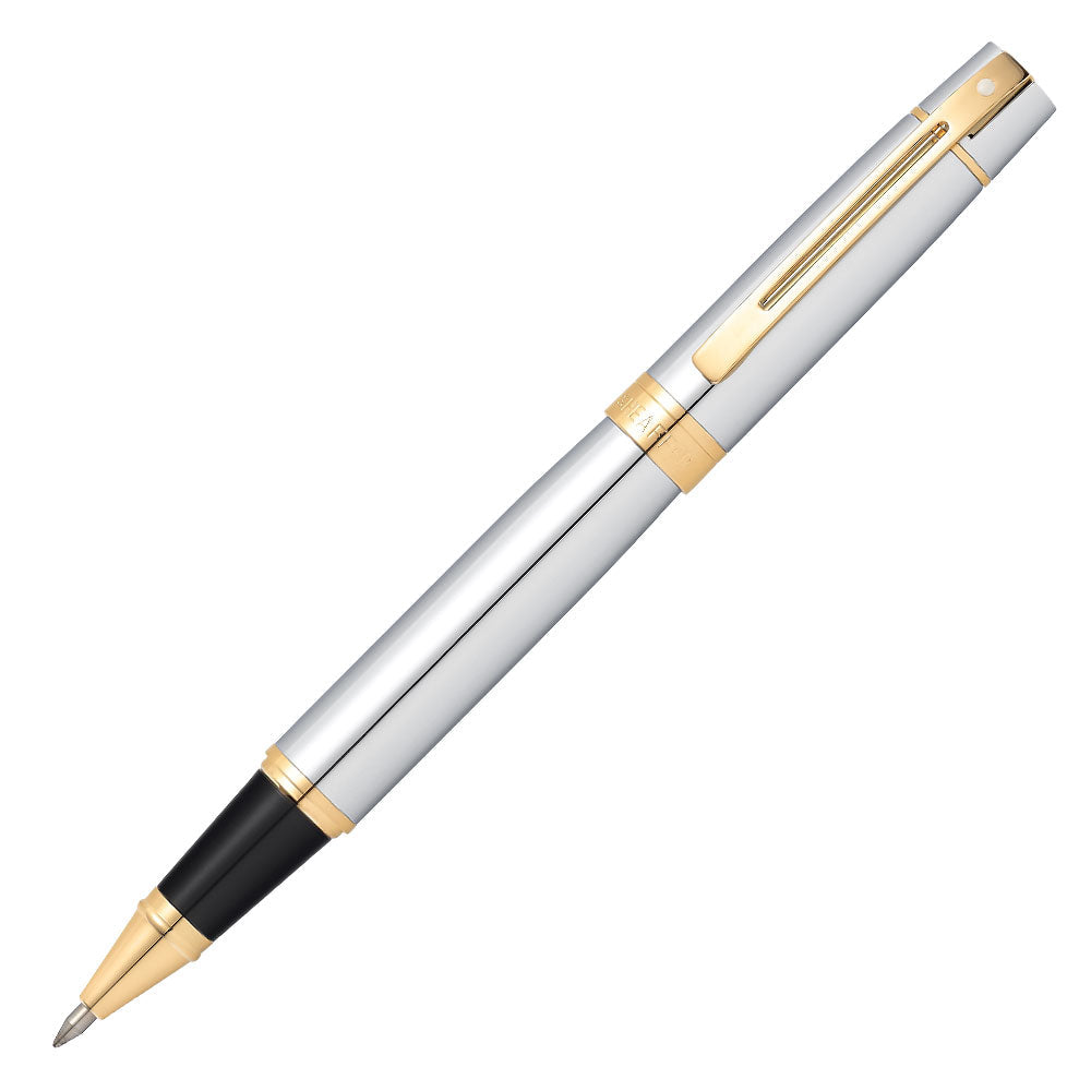 Sheaffer Gift Collection 300 - 9342 Chrome / Gold Tone Trim Rollerball Pen