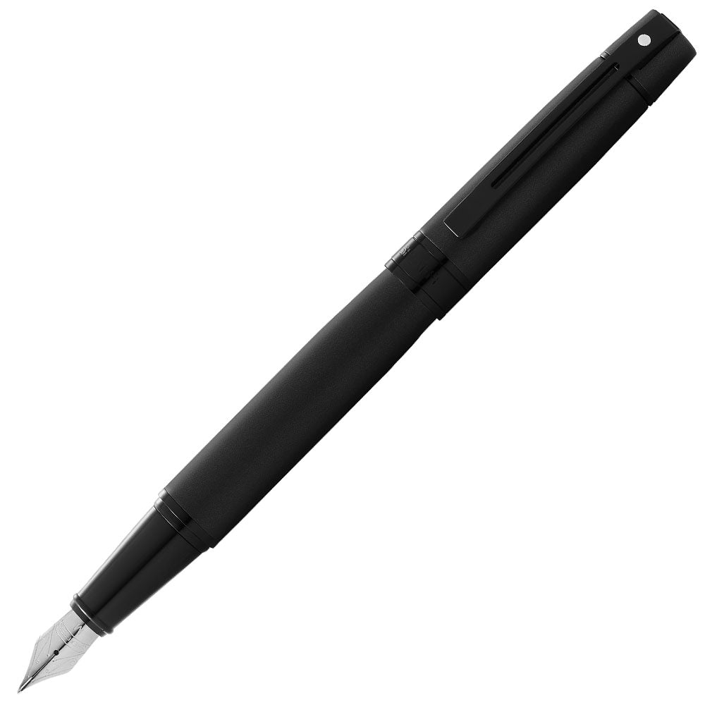 Sheaffer 300 Fountain Pen Matte Black Lacquer with Polished Black Trim by Sheaffer at Cult Pens