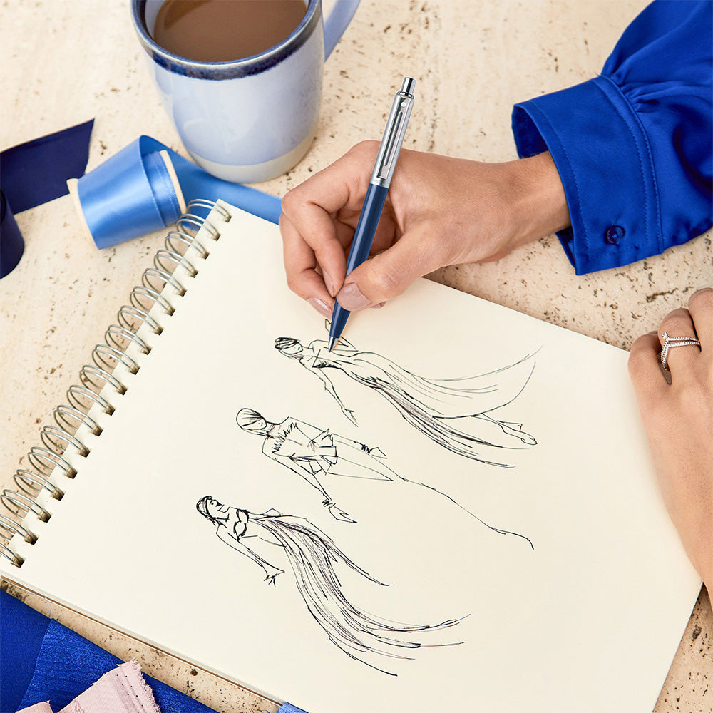 Sheaffer Sentinel 321 Ballpoint Pen Blue with Chrome Trim by Sheaffer at Cult Pens