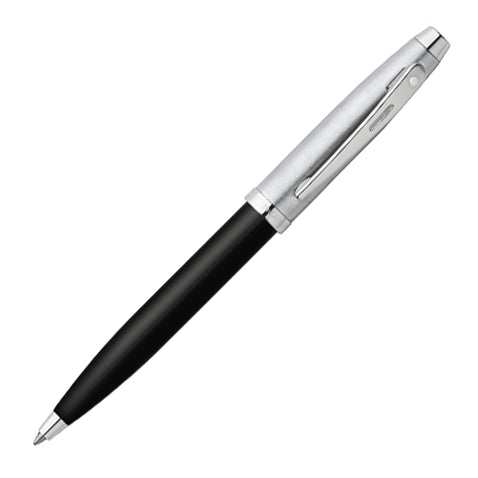 Sheaffer 100 Ballpoint Pen Black and Brushed Chrome by Sheaffer at Cult Pens