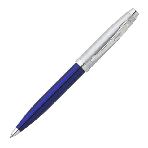 Sheaffer 100 Ballpoint Pen Blue and Brushed Chrome by Sheaffer at Cult Pens