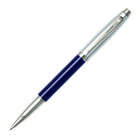 Sheaffer 100 Rollerball Pen Blue and Brushed Chrome by Sheaffer at Cult Pens