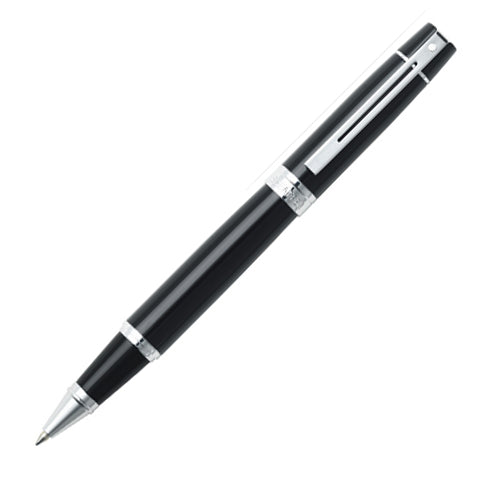 Sheaffer 300 Rollerball Pen Glossy Black with Chrome Trim by Sheaffer at Cult Pens