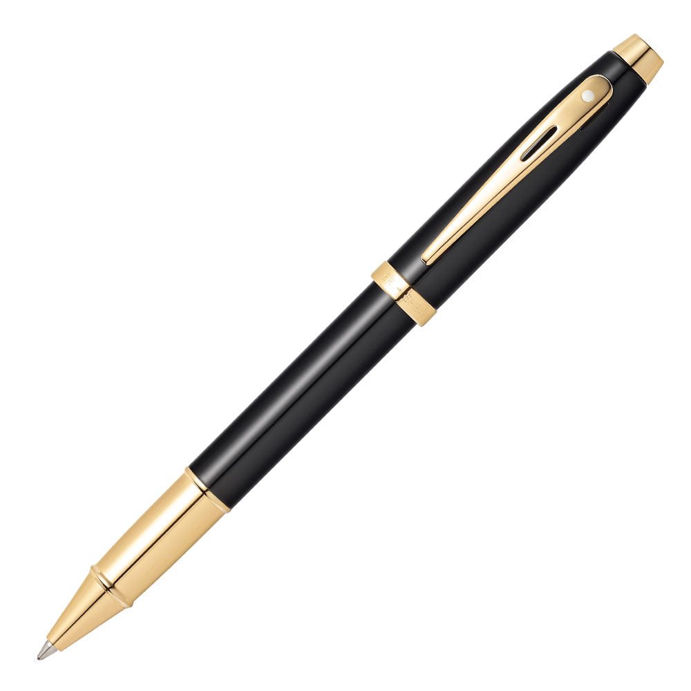 Sheaffer 100 Rollerball Pen Black Lacquer with Gold Trim by Sheaffer at Cult Pens