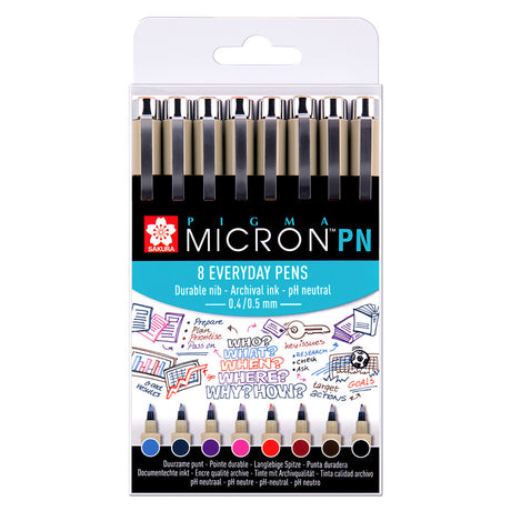 Sakura Pigma Micron PN Drawing Pen Assorted Set of 8 by Sakura at Cult Pens